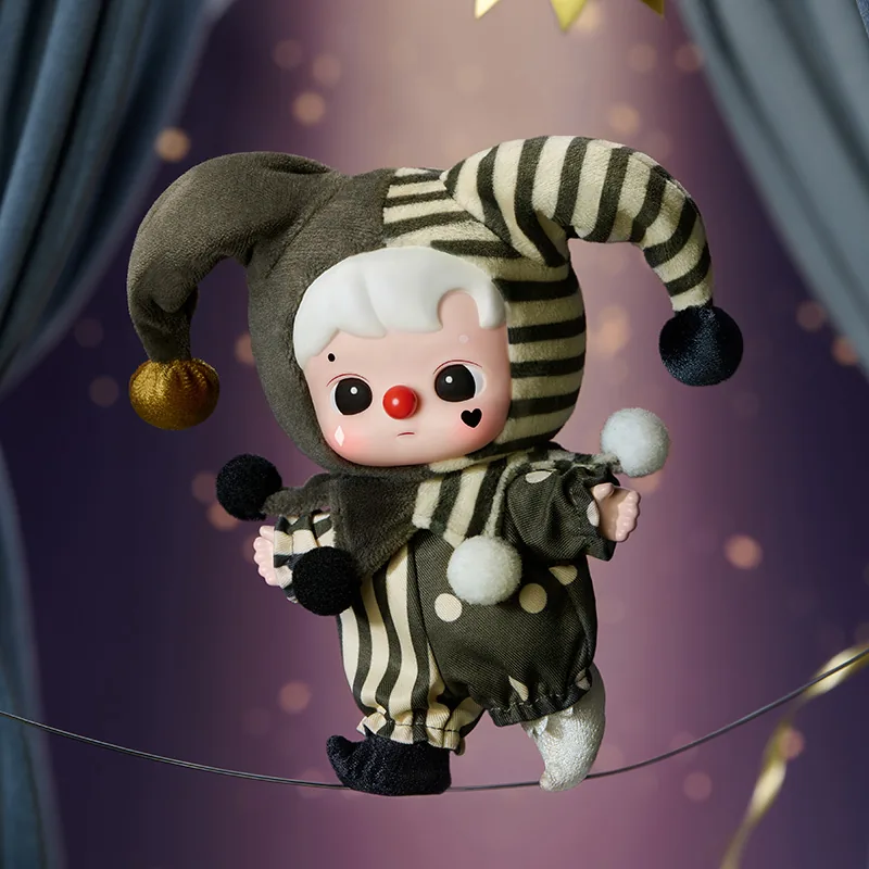 Pop Mart THE MONSTERS Why So Serious Series Vinyl Plush Pendant Blind Box, figure silver mist clown