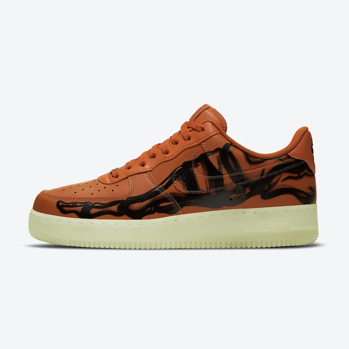 Nike Air Force 1 Low Skeleton Orange, shot