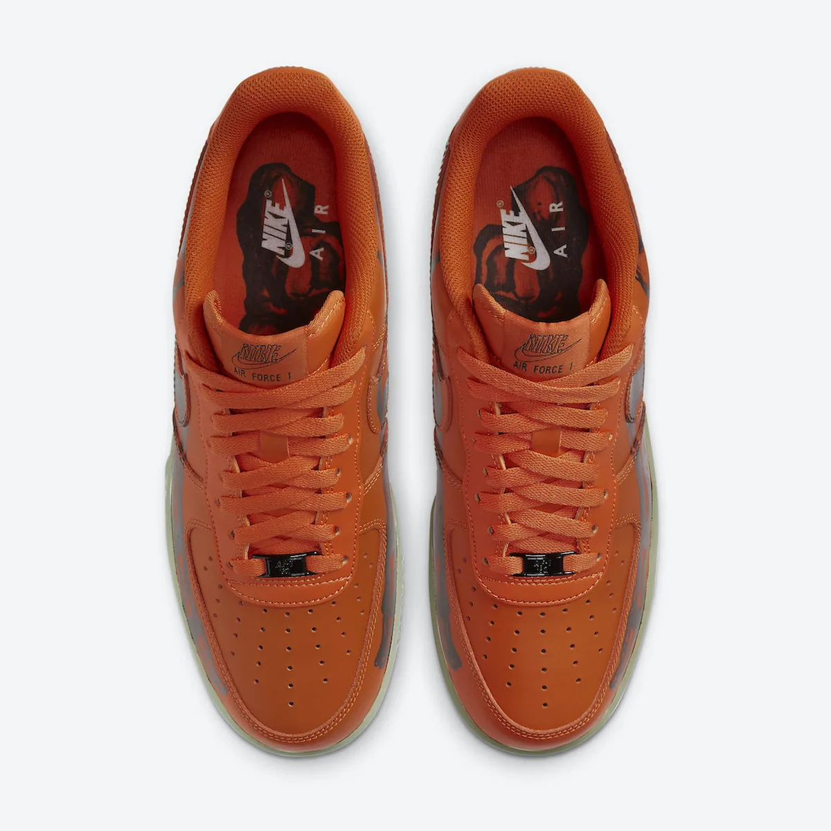 Nike Air Force 1 Low Skeleton Orange, shot